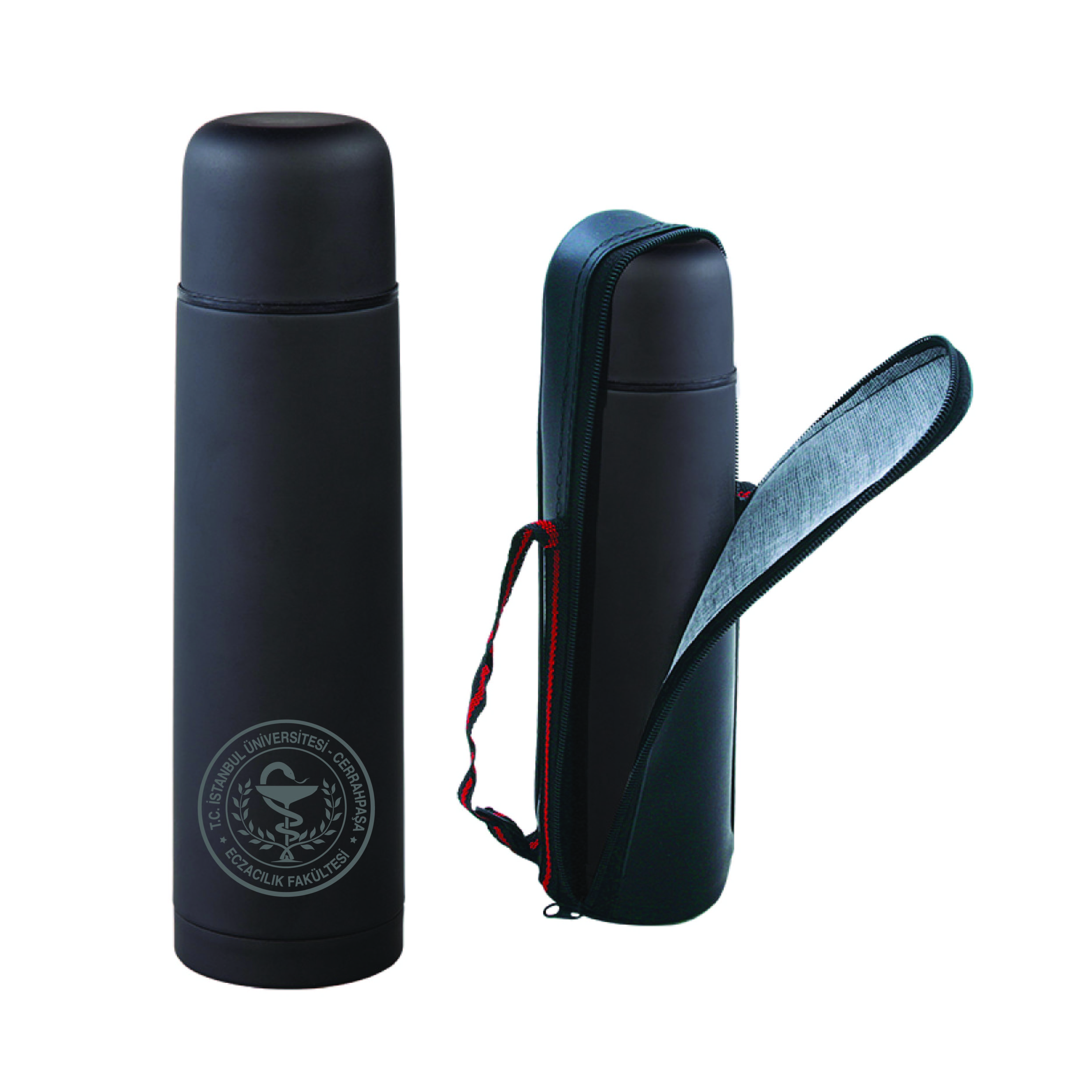 İÜC Eczacilik Fakültesi Deri Kilifli Çelik Termos 500 ML