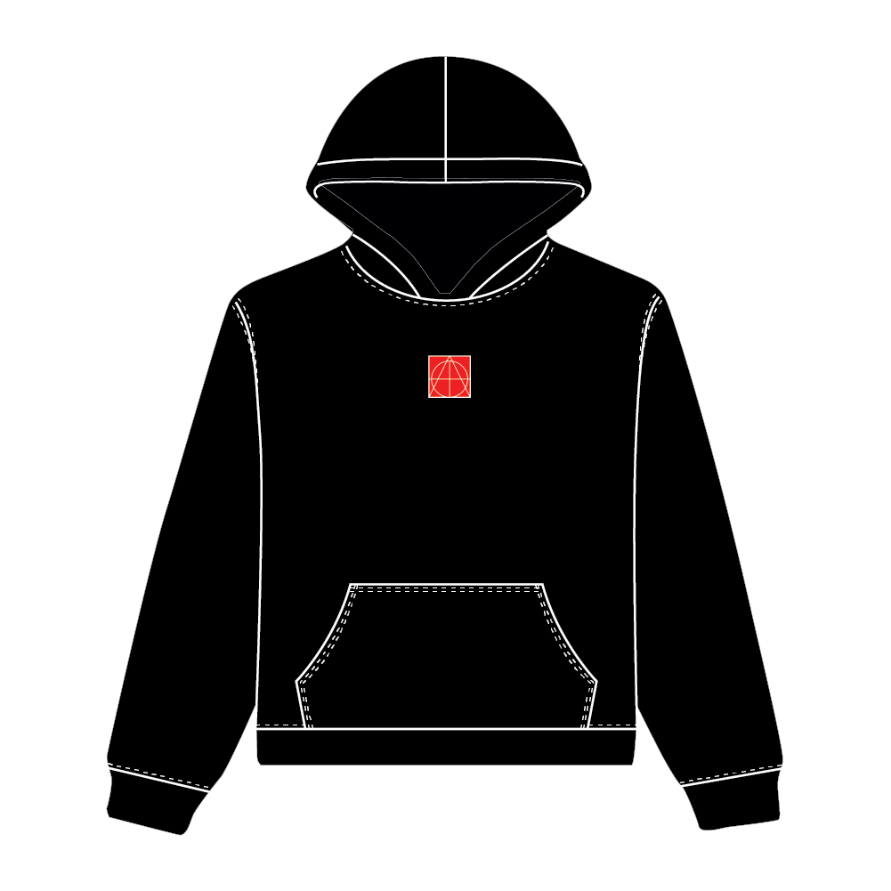 Tev İnanç Baskılı Siyah Hoodie