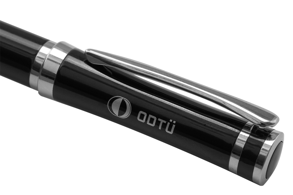 ODTÜ Logolu Köşeli Kutulu İkili Kalem Set (Siyah)